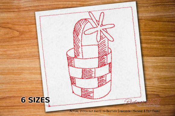Empty Basket with Flower Redwork: A Designer's Review