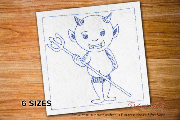 Little Devil Redwork Design: A Halloween Stitch Review
