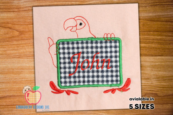 Review: Applique Frame of Parrot for Boutique Sweatshirts