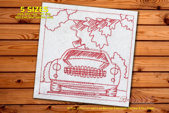 Review: Car with Christmas Tree Lineart Design