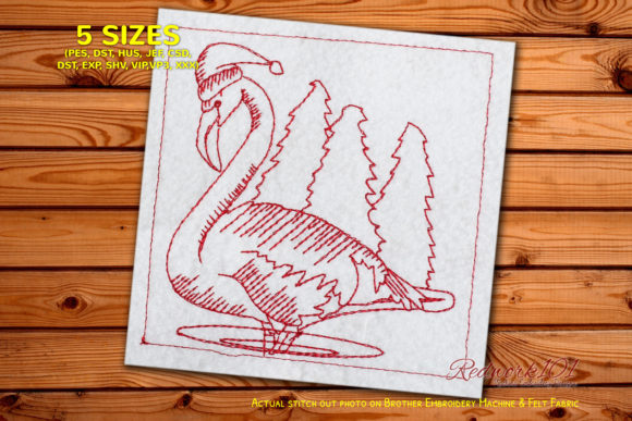 Review: Christmas Flamingo Bird Redwork for Holiday Sales