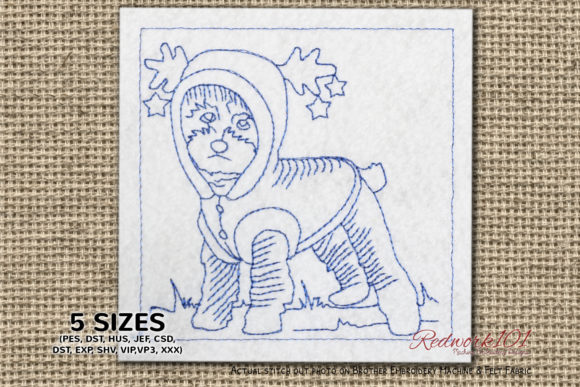 Review: Dog Christmas Costume Lineart Design